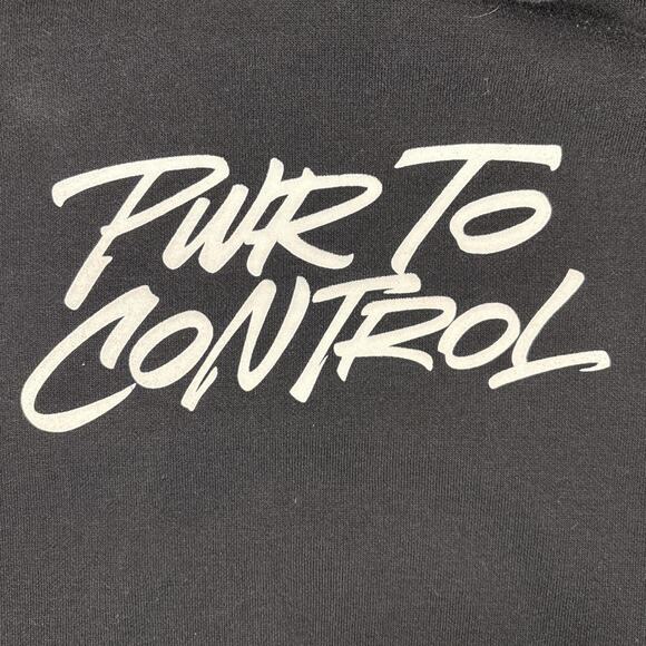 Klout Pwr black striped graphic pwr to control hoodie size XL - Picture 2 of 7